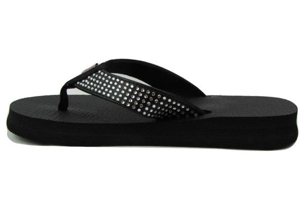 Amor Rhinestone Yoga Mat Flip Flops for Women - Leave An Impression