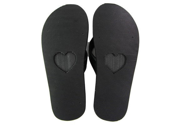 Amor Black Yoga Mat Flip Flops Bottom View