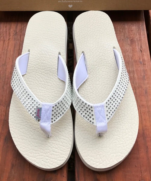 Amor Teal Rhinestone Yoga Mat Flip Flops for Women - Leave An Impression